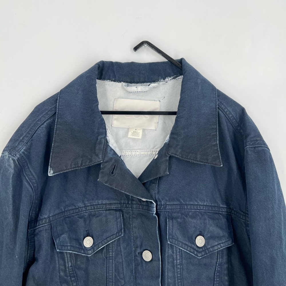 Cos Sprayed Dyed Distressed Trucker Denim Jacket